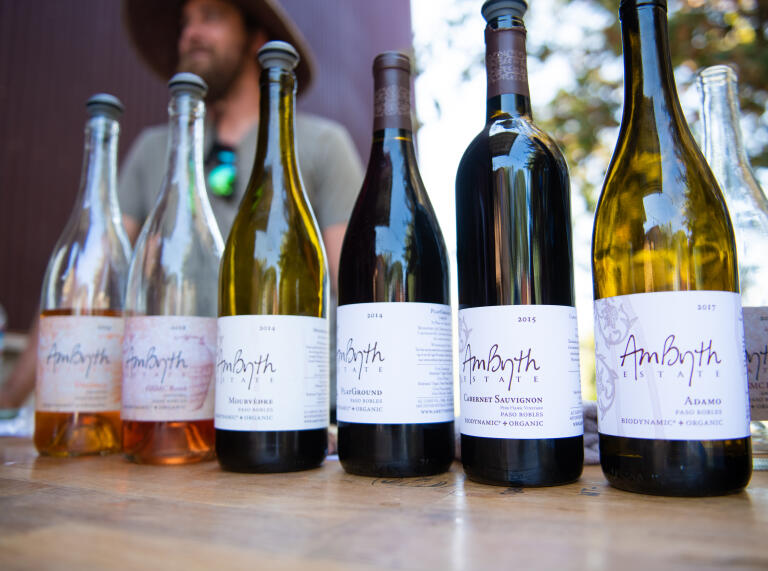 A selection of wine bottles from the Ambyth Estate.
