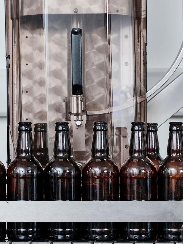 Bottles in brewery