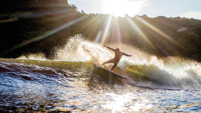 Surfer in Surf Snowdonia