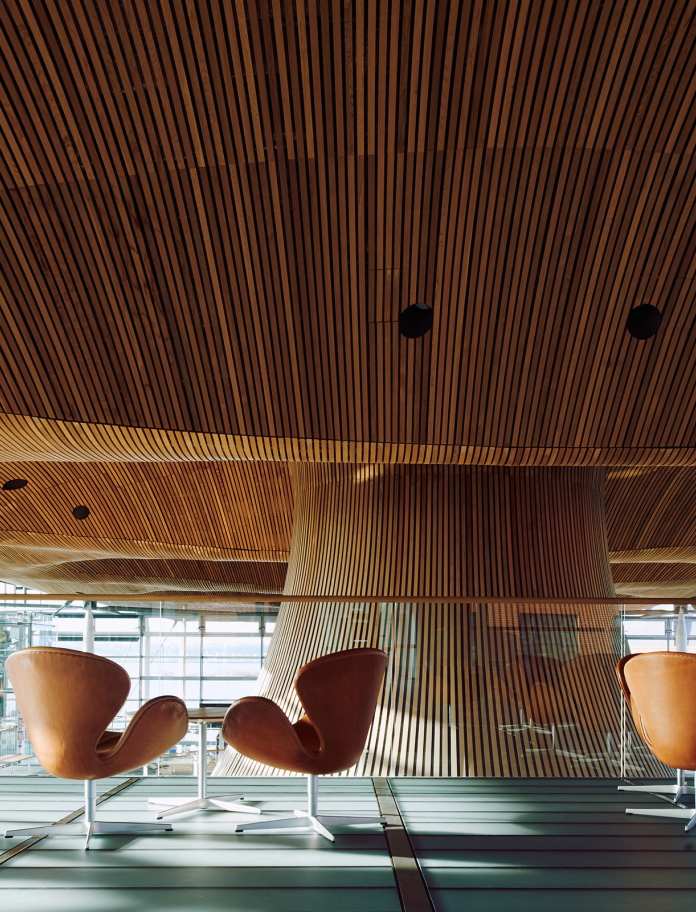 Image of chairs in Senedd, Cardiff Bay