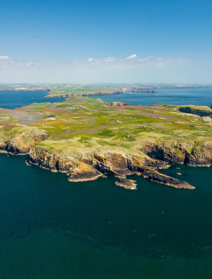 Aerial view of island