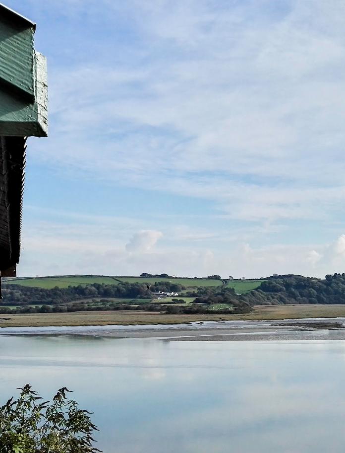 View of Laugharne from Dylan Thomas boathouse