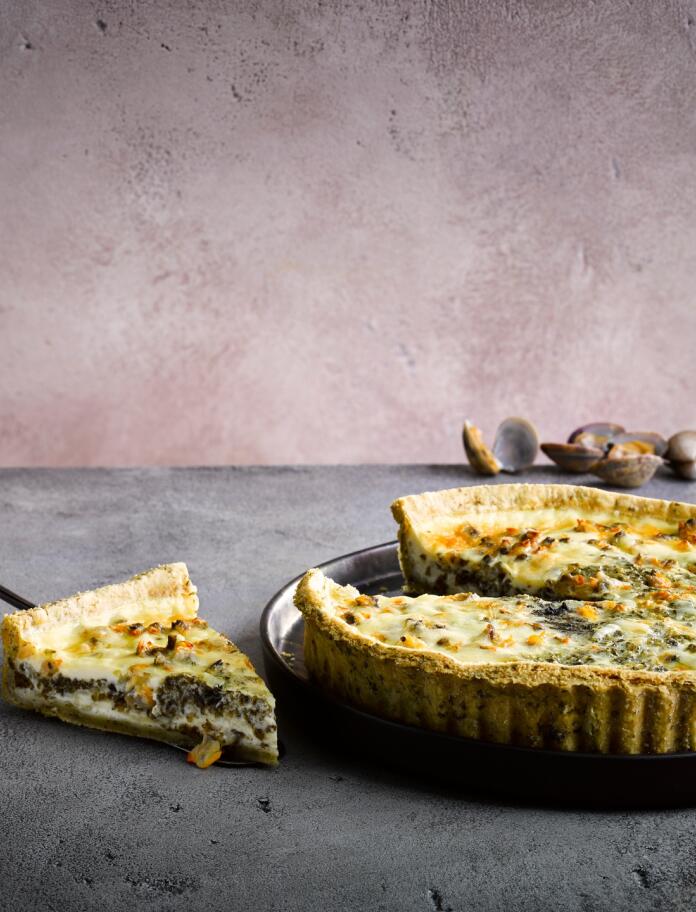 Welsh laverbread and cockle quiche