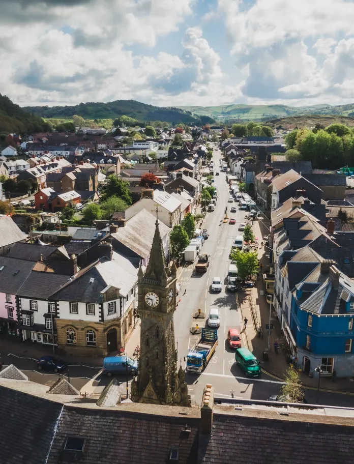 A birds eye view of Machynlleth