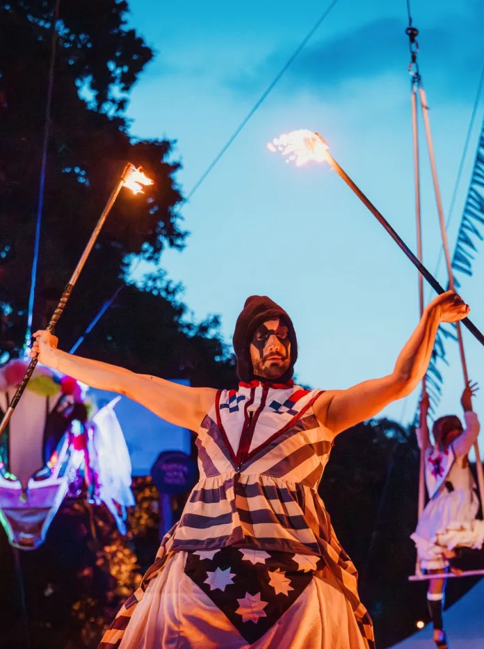 A person performing at the festival.
