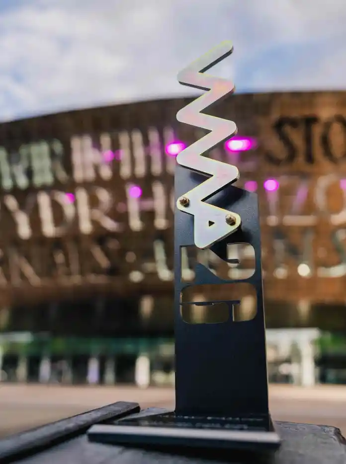 The Welsh Music Prize 2026 award outside the Millenium Centre in Cardiff