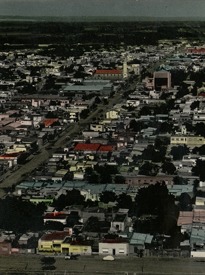 aerial view of town (Chubut, Argentina).