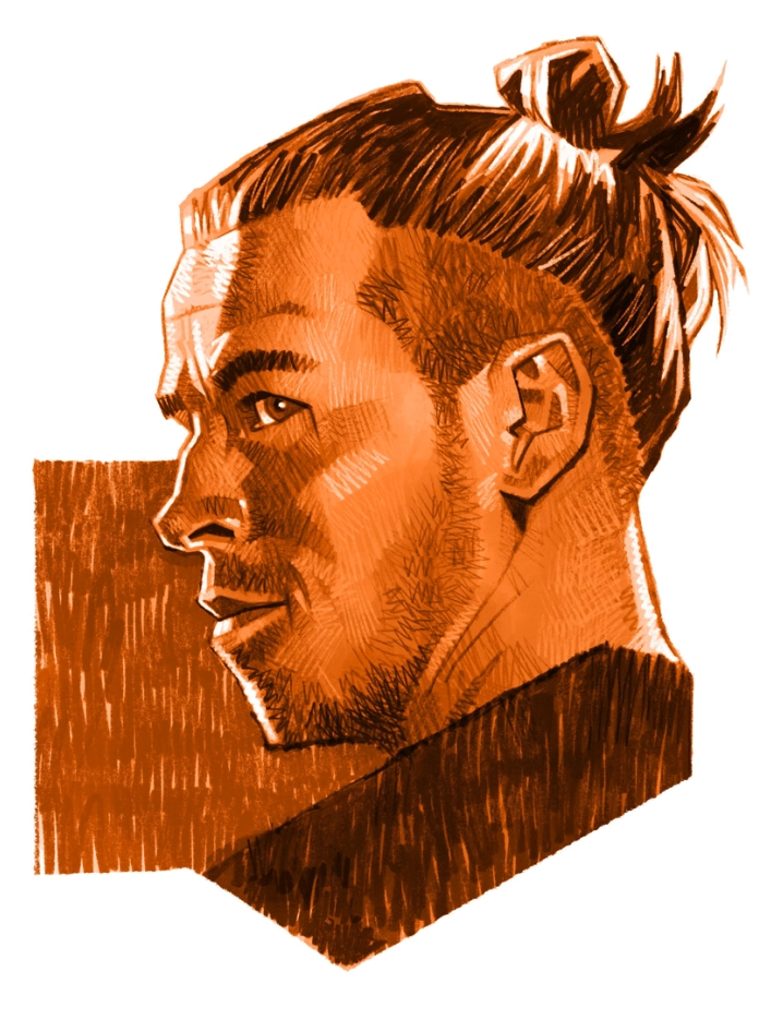 Illustrated sketch image of a man's face