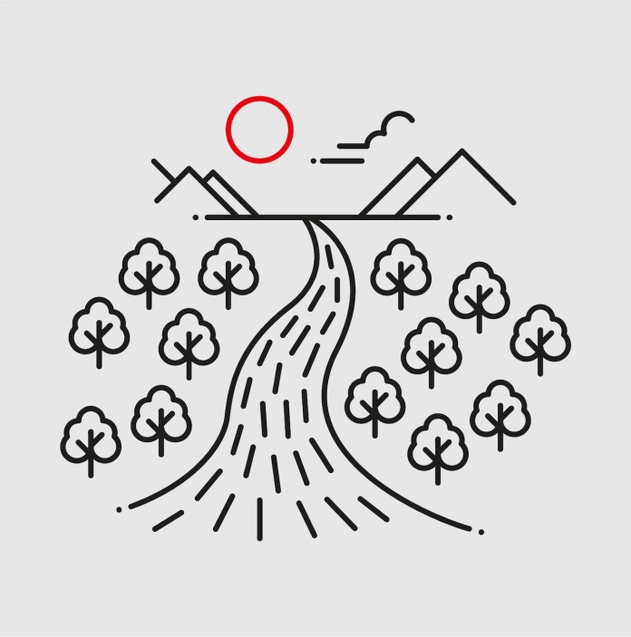 Ilustración de un río