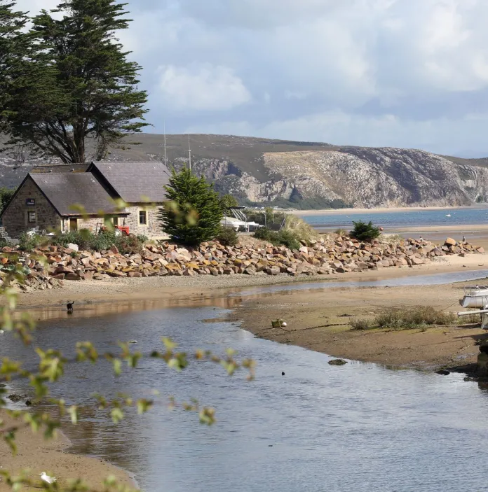 A view of a Coastal village in Abersoch 
