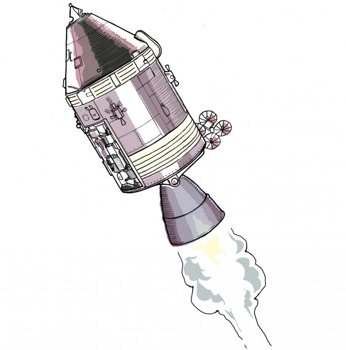 Ilustración de la nave espacial de Apolo