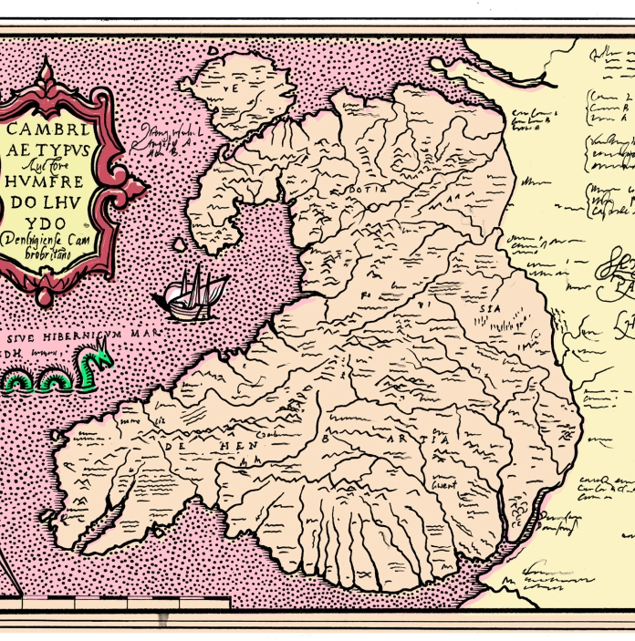 Una ilustración del mapa Cambriae Typus