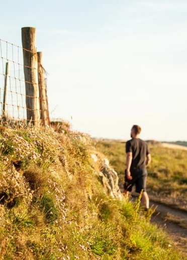 Walker along the Pembrokeshire Coast Path