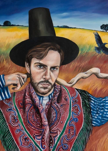 Una ilustración de una persona que lleva un sombrero galés.
