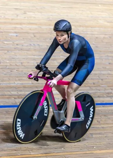 Ciara Oliva on her bike