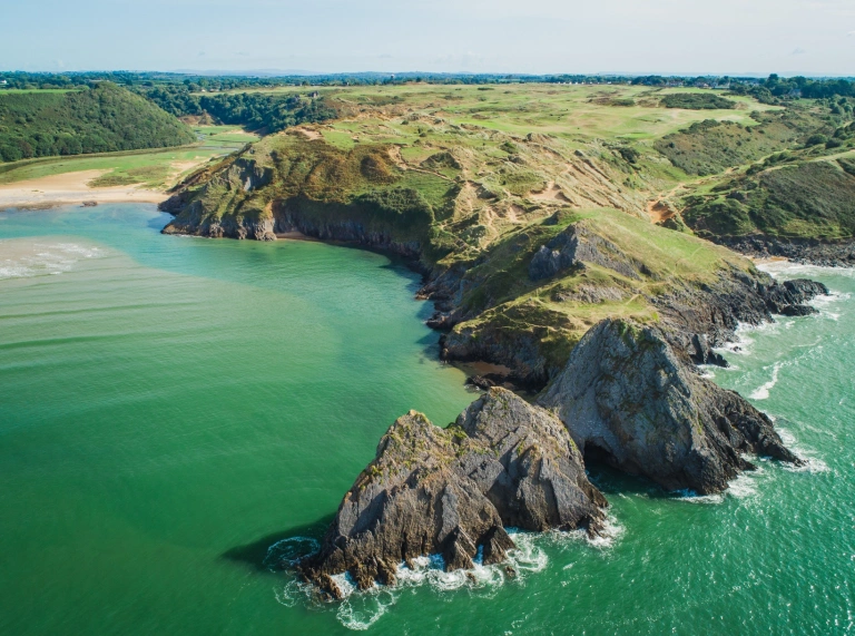 A view of the land from above.