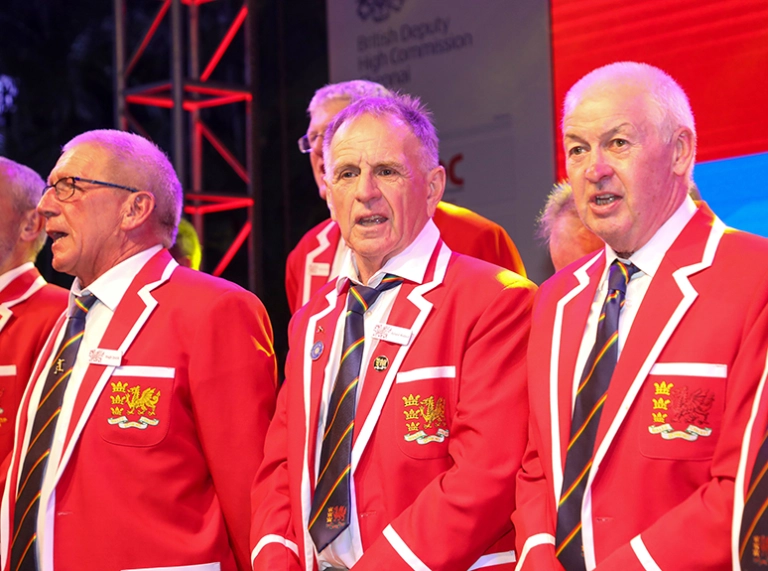 men singing