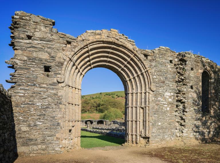 ruins Abbey, archway with sky above