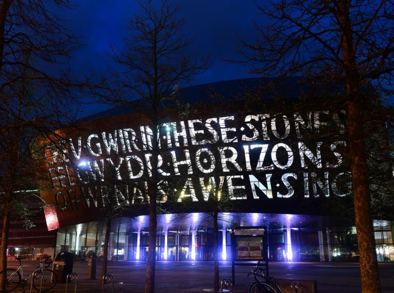 Wales Millennium Centre, nighttime