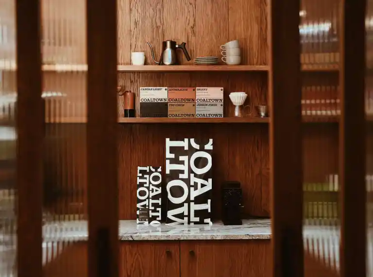 A bag of coaltown coffee on a shelf