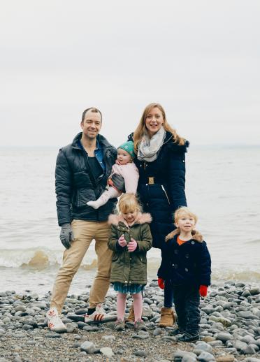 The Forrester-Paton family on Penarth beach