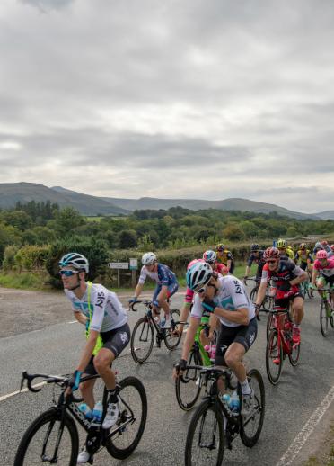 Geraint Thomas und das Team Sky nehmen am Radrennen der Tour of Britain 2018 durch Wales teil