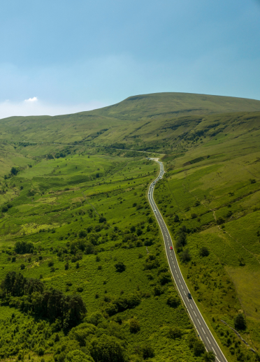 Vue aérienne de Brecon Beacons
