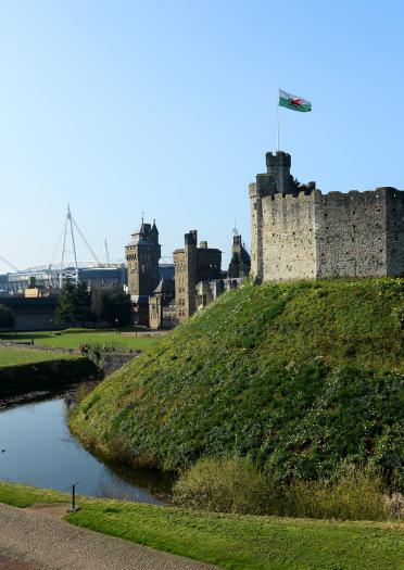 Bailey et motte château de Cardiff