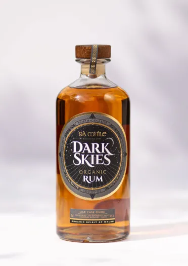 A bottle of Dà Mhìle Dark Skies Organic Rum