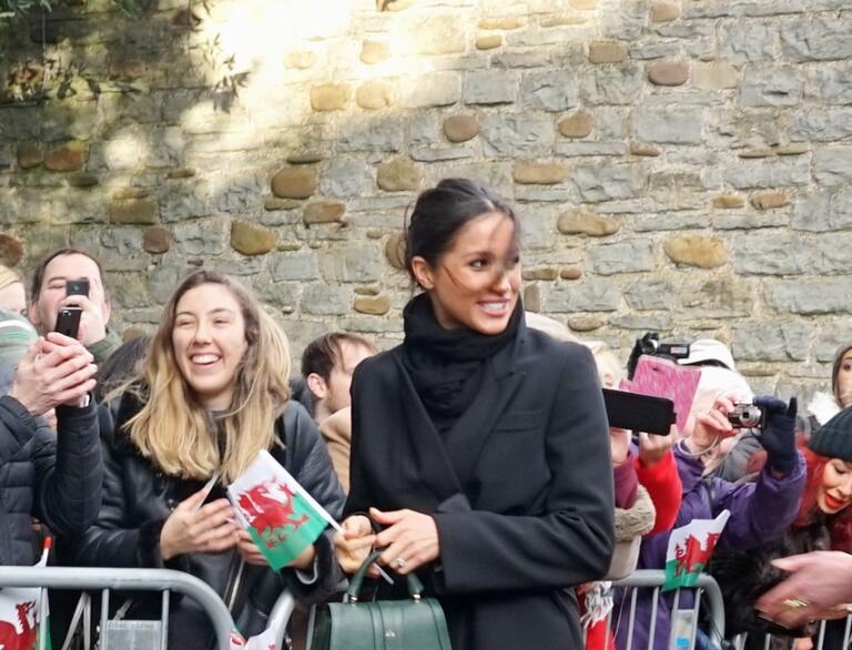 The Duchess of Sussex, Meghan Markle in front of crowds at Cardiff Castle