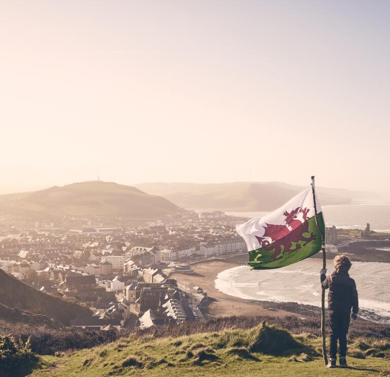 Flag of Wales in Aberystwyth