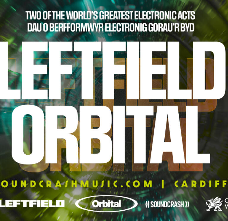 A poster advertising Leftfield and Orbital at the Cardiff Music City Festival 2024