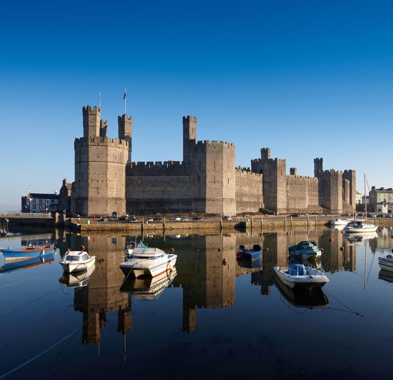 General view from the south  Caernarfon Castle 