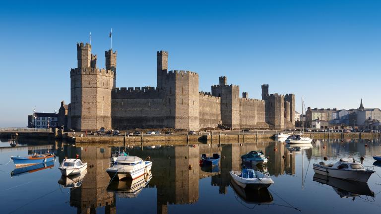 General view from the south Caernarfon Castle 