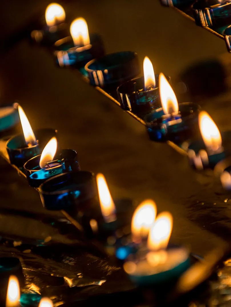 Candles in a row