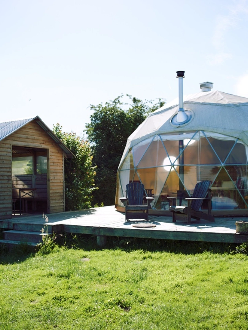 Domo de glamping, Fforest, Cardigan, Ceredigion.