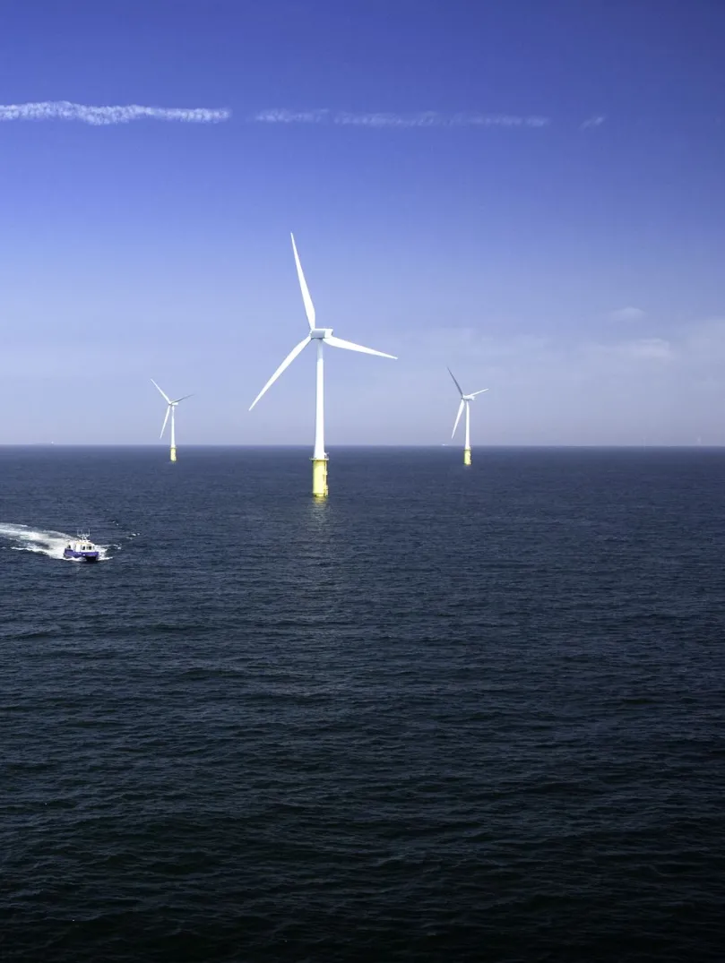An off-shore wind farm