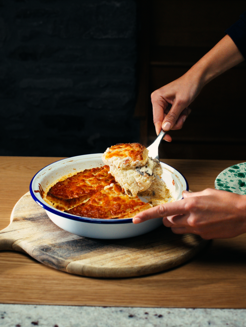 A beautifully presented serving of Welsh cheese pudding
