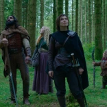 (L-R): Graydon (Tony Revolori), Boorman (Amar Chadha-Patel), Dove (Ellie Bamber), Kit (Ruby Cruz), Willow Ufgood (Warwick Davis) and Jade (Erin Kellyman) in Lucasfilm's WILLOW exclusively on Disney+.