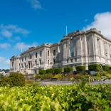 The exterior of the national library in Aberystwyth.