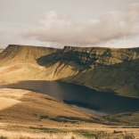 Mountains and a lake.