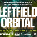 A poster advertising Leftfield and Orbital at the Cardiff Music City Festival 2024