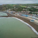 A drone view of Aberystwyth water front