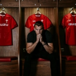 Sam Warburton dans le vestiaire de l'équipe de rugby du pays de Galles fixant l'objectif.