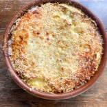 Welsh cheese pudding fresh from the oven